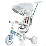 BTM 子供用三輪車 折りたたみ 三輪車 カバー ベビーカー 手押し棒付き 7in1 バイク 安全ベルト 三輪車のりもの 1歳 2歳 4歳 超軽量 座面回転 ハンドル調整可能 自転車 おもちゃ 乗用玩具 幼児用 赤ちゃん 組み立て簡単 誕生日プレゼント