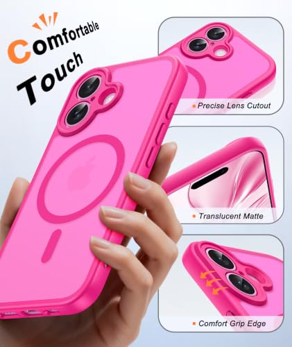 Image of FNTCASE for iPhone 16 Plus Case Hot Pink: Compatible with MagSafe