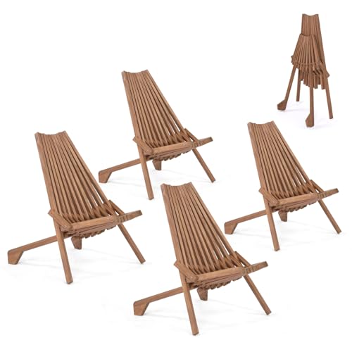 VINGLI FSC Acacia Wood Folding Chairs