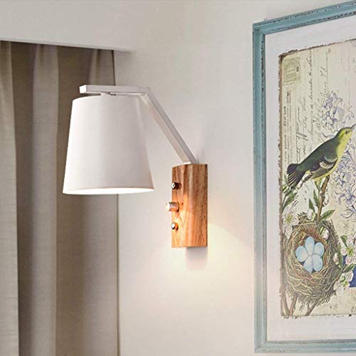Candelabro de pared de madera nórdica para iluminar pasillos oscuros y dormitorios 2