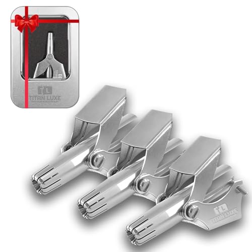 Image of Stainless Steel Manual Nose Hair Trimmer for Men and Women | Manual Nose and Ear Hair Trimmer | Nose Clippers, 360 Rotating Hair Trimmers | Washable Nosehair Remover - Pack of 3