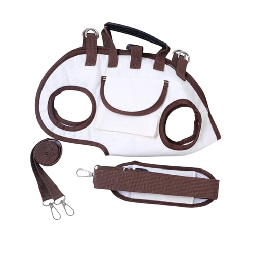 Transportable Dog Travel Backpack Ventilated Fabric Modifiable Shoulder Strap Secure Clip for Wilderness Expeditions White Dog C