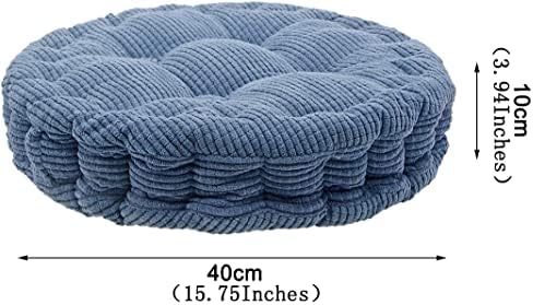 Saim Round Pillow Chair Pad Thickened Tatami Cushion Indoor Outdoor Pad,Blue-38cm