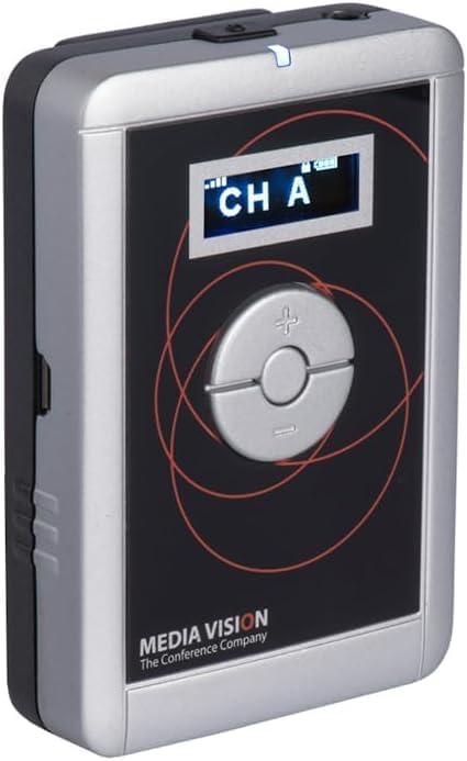 Generic Televic Media Vision MV-ALS-PTFM Assistive Listening Portable Transmitter, 57-Ch, AA Alkaline or Rechargeable NiMH Batteries (Not Included)