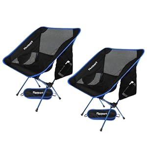 FBSPORT Chaise de Camping Pliante, Légère et Portable Chaise Pliante Camping Lot de 2, Charge Maximale 150 kg avec Sac de Transport pour l’extérieur, Plage, Pêche, Pique-Nique