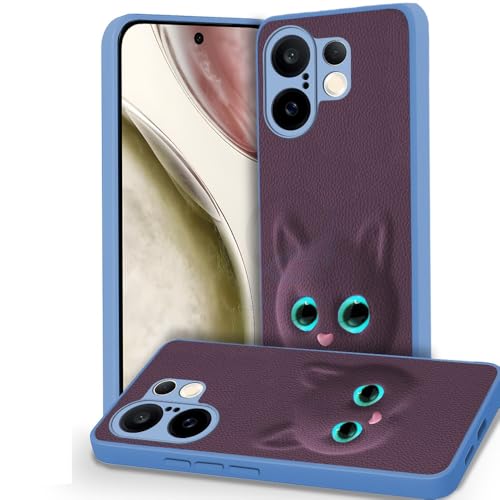 Image of AESTMO Back Case Cover for Vivo X200 FE 5GBack Cover | 3D Cat Cover | Leather Finish | Full Body Protection | Camera Protection Back Cover for Vivo X200 FE 5G (Purple)
