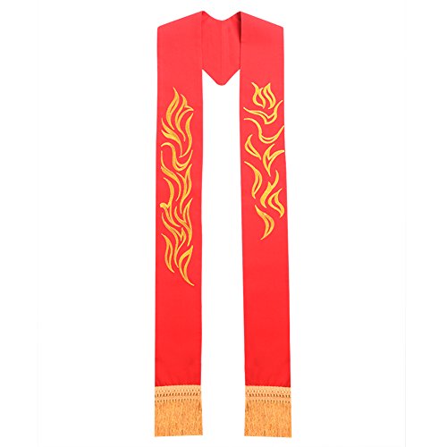 BLESSUME Red Chasuble Stole Vestments Embroidery Stole