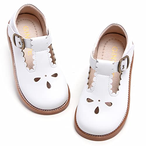 Image of GINFIVE Toddler Girls Dress Shoes Little Kids Flats School Mary Janes Shoes