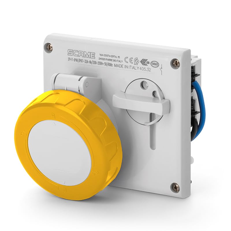 Scame Omnia – Base/S IP67 3 poli + terra 32 A 100 – 130 V senza porta-fusibile