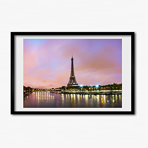 Cadre MDF 60x40 cm Paris Tour Eiffel pour affiche et tableau photo moderne