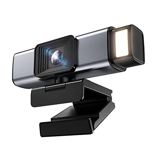 Sony Sensor Webcam with Microphone and Autofocus, 2K/1080P HD Webcam with Wide Angle, Webcam Cover, Streaming Webcam with Light, Plug and Play Computer Camera, Web Camera for Zoom, Skype
