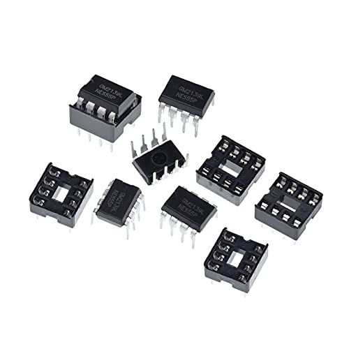 NE555 IC 555 lot de 10 puces oscillateur temporisateur programmables avec supports 8 broches