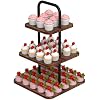 Square-Wood Brown-3 Tiers