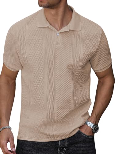 Image of GRECIILOOKS Textured Polo T-Shirt for Men | Premium Lycra Jacquard Collared Cotton Blend Polo | Smart Casual & Formal t Shirt for Men | Stylish t Shirt for Mens for Office, Party & Everyday