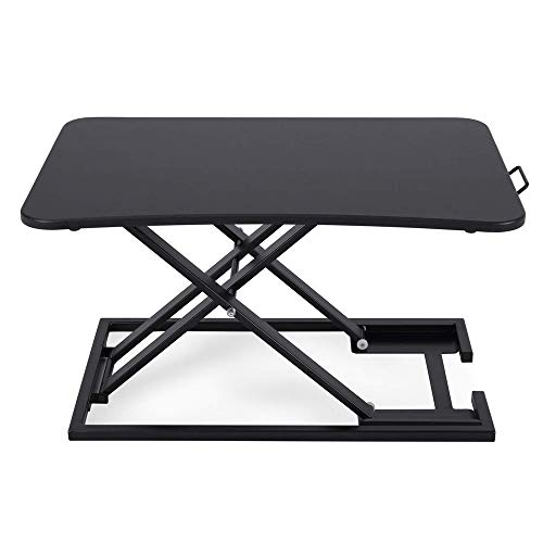 Height Adjustable Standing Desk Converter - Ergonomic Workstation for Home & Office Black - Versatile Sit-Stand Desk Solution One Size Fits All,BlackOne Size