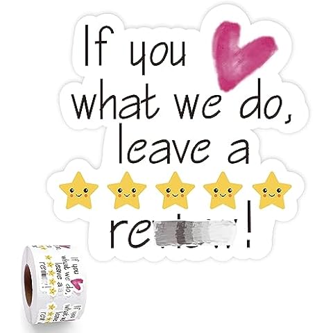 500pcs Leave a Review Stickers Roll,Thank You Small Business Stickers,Handmade Stickers,Happy Mail Stickers,Thank You for Your Order Snap Tag Share Review Stickers Cover