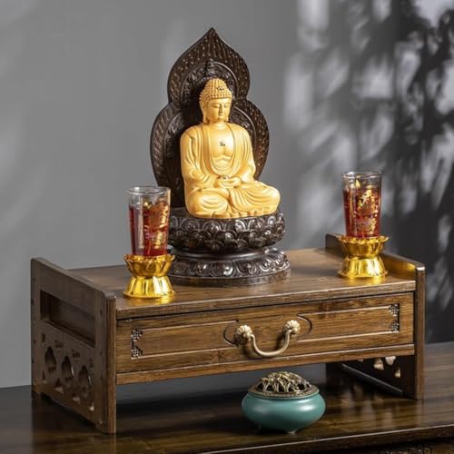 Mesa de Altar Wiccan con cajón, pequeño soporte para meditación y adivinación 2