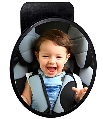 Mirror for baby large rear seat mirror 19 cm BabyView safety mirror for all cars perfect for baby seats and child seats for more safety in the car very easy assembly