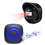 KKYOYRE ワイヤレス人感チャイム 人感センサーチャイム 防犯センサー 無線 ドアチャイム チャイム 呼び鈴 お知らせベル ピンポン 防犯、防災機能 送信機1個 受信機1個セット 呼出音38種類 4段階の音量 配線工事不要 電池式 USB 赤外線センサー搭載 動体検知 (1T1, ブラック)