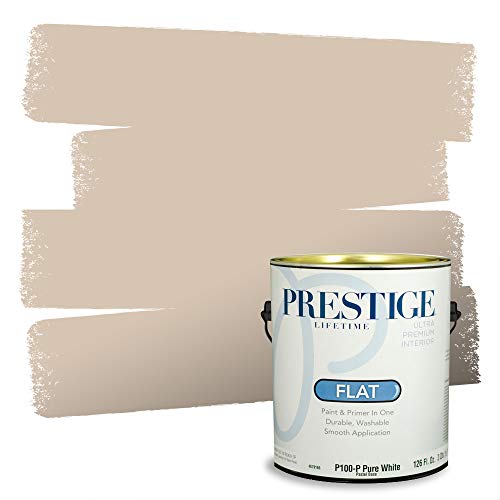 PRESTIGE Paints Interior Paint and Primer In One, 1-Gallon, Flat, Comparable Match of Sherwin Williams* Sand Dollar*