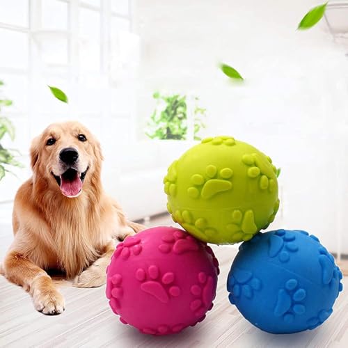 ZHXMALL 3 Stück Hundespielzeug Bälle,Quietsche Bälle,Hund Kauspielzeug,Hundeball Schwimmfähig(Blau, Rosa, Grün) (Ball, Ball)