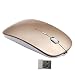 Tsmine Rechargeable 2.4G Slim Wireless Mouse Optical Mice with USB Nano Receiver(Stored Within the Back of the Mouse) for Notebook, PC, Laptop, Computer, Windows/Android Tablet - Gold