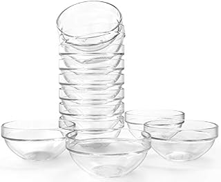Lawei Set of 12 Glass Bowls - 135 ml Mini Transparent Glass Salad Bowl for Kitchen Prep Dessert Dips Candy Dishes