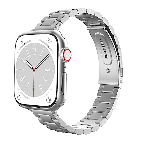 MoKo Slim Metal Band Compatible with Apple Watch Series 11/10 42mm, 9/8/7 41mm, SE3/SE2/SE/6/5/4 40mm, 3/2/1 38mm