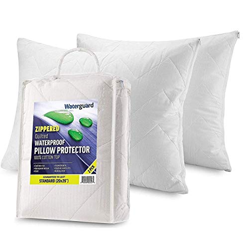 Mastertex Waterguard Waterproof Pillow Protector (Set of 2) Standard Mastertex Waterguard Waterproof Pillow Protector (Set of 2) Standard