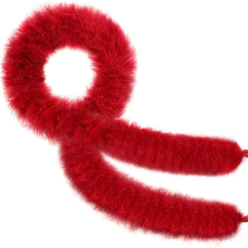 NUOGUAYI Marabu Federboa, 2m Boa zum Basteln, Flauschige Federschal, Einfarbig Federboa, für Bastelarbeiten, Hochzeit, Party, Halloween, Kostüm,...