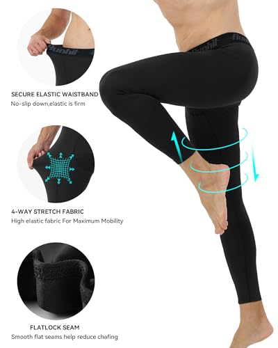Runhit 3 Pack Compression Pants Men Running Tights Workout Leggings Athletic Base Layer Pants3