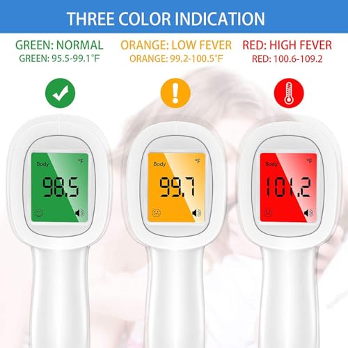Image of DR VAKU Plastic Digital Thermometer For Fever Non-Contact Laser Infrared Forehead Thermometer Temperature Gun Accurate Reading with Large Display [Battery Included] - White