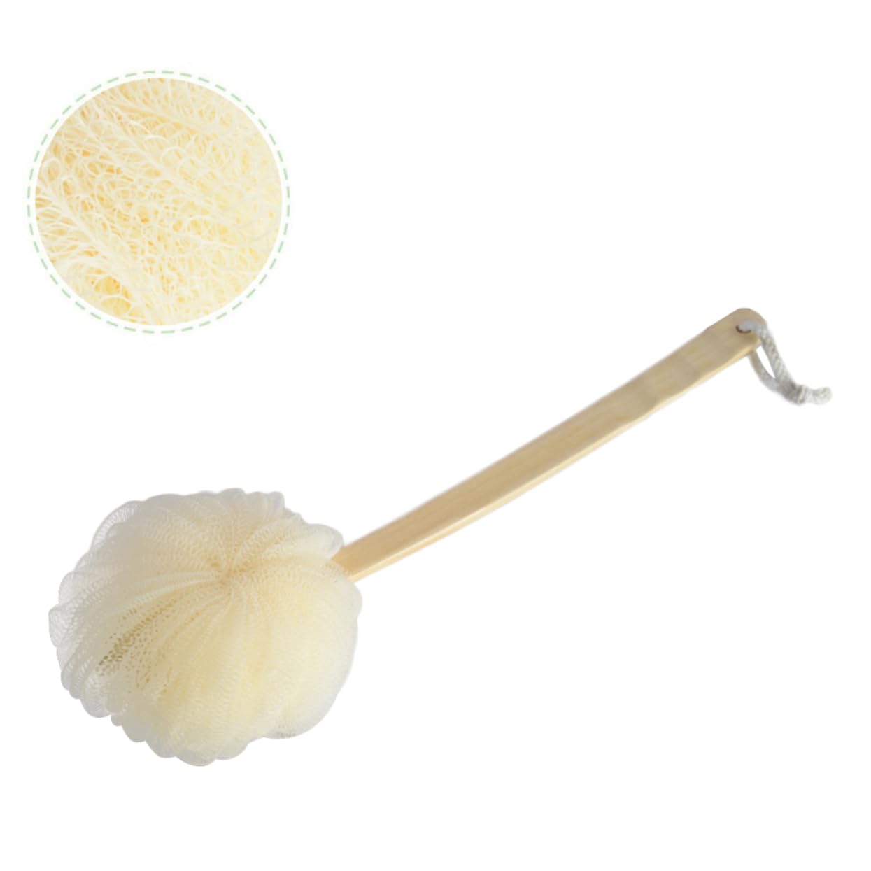 Healvian 3pezzi Spazzola Esfoliante Per Con Manico Lungo Legno Palla Da Bagno Morbida Per Pulizia e Scrub Accessorio Per Della Per Esfoliazione e Relax Durante Bagno