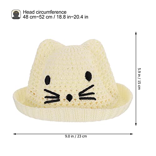 FRCOLOR Kids Folding Woven Bucket Hat Adjustable 48-52CM Lightweight Sun Hat for Boys and Girls for Summer Beach and Outdoor Activities Beige4