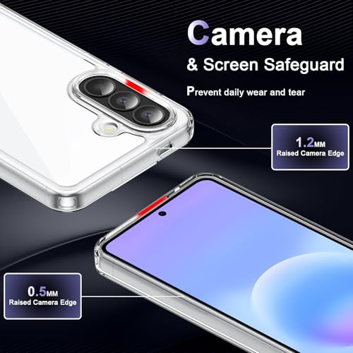 Image of Case for Samsung Galaxy A57 5G, Military Grade Drop Protection Phone Case, Yellowing Resistant, Anti-Scratch Hard PC Back, Shockproof Hard Ultra-Thin Protective Cover, Clear