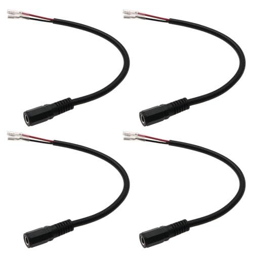 eMagTech 2 Pairs Bait Boat Battery Lead 5521 to 4.8 mm Spade End Insulated Carp Fishing Battery Leads 16AWG 10AH Compatible with Waverunner (25cm)