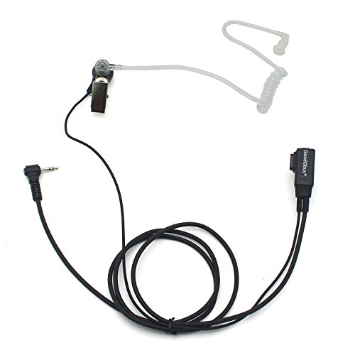 Goodqbuy® 2 Pcs Advanced Nipple Covert Acoustic Tube Bodyguard Fbi Earpiece Headset Mic For Motorola Talkabout 2 Two Way Radio Walkie Talkie 1-Pin #TOP1