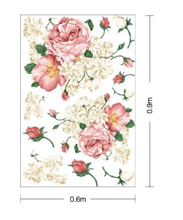 Mr.s Shop Wall Sticker Diy Bloom Peony Flowers Antique Style Removable Wall Stickers Decals Home Decoration For Liveing Room Bedroom #TOP5