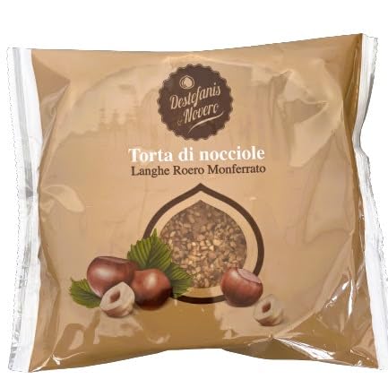 Torta alle Nocciole Piemonte, Dolce Artigianale Piemontese con Farina di Nocciole, Burro, Uova Fresche e Granella di Nocciole, Perfetta per Colazione e Merenda, 300gr – Destefanis & Novero