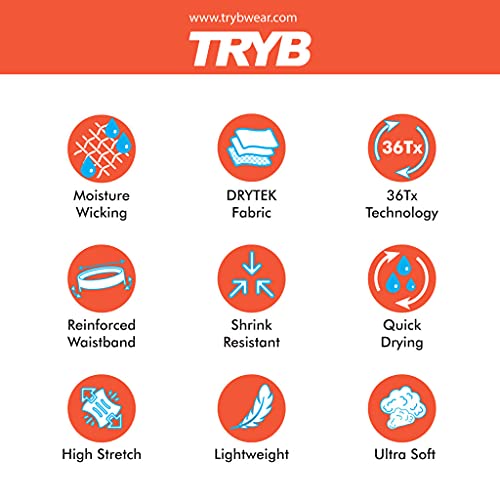 Image of TRYB Sports Underwear for Men | Stretchable Active Square Cut Trunks for Running & Gym Workout | Quick Dry, Breathable, Moisture Wicking & Anti Chafing | Sports Innerwear Boxers