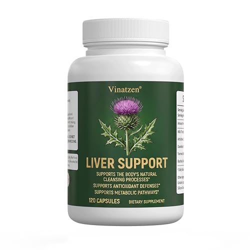 Vinatzen Liver Support Supplement - 120 Capsules Milk Thistle Supplement- Liver Detox Advanced Formula with Botanical Antioxidants - Supports Daily Vitality & Healthy Aging - Made in USA