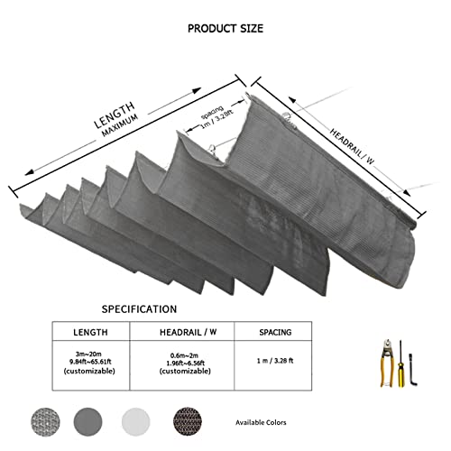 Voile d'ombrage rétractable pour auvent extérieur et terrasse tissu durable résistant - 3