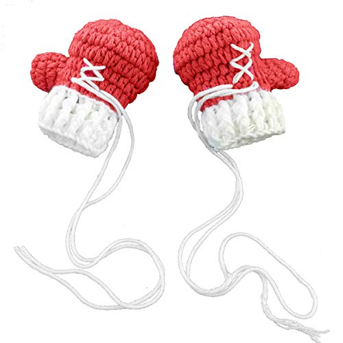 SOONHUA Fotografie Requisiten Baby Häkeln Gestrickte Boxhandschuhe Hosen Kleidung Dusche Geschenk Outfit für 0-4 Monate Jungen Mädchen, rot, 0-3 Monate