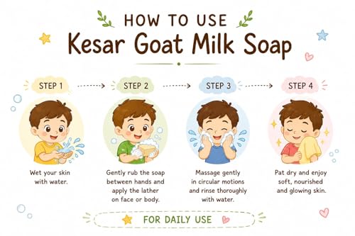 Image of Aaliya's Herbal Products Kesar Goat Milk Soap, Nourishing, Brightening, Natural, Handmade, for All Skin Types