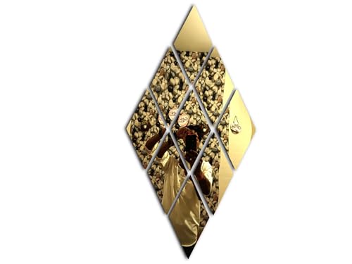 Best Decorative Wall Mirrors: Frameless vs Framed 54 Luxury Diamond Shape Wall Mirror Set โ 7-Piece Gold Acrylic Mirro...