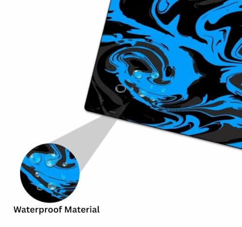 Image of Saco XXL Gaming Mouse Pad for PC - Large Desk Mat 900x400x3mm, Extended Non-Slip Rubber Base, Waterproof Surface, Liquid Wave Design, Big Keyboard Mouse Pad for Office & Home Setup