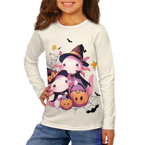 Image of Long Sleeve Shirts for Girls Casual Crewneck Tops Fall Winter Outfits for 3-16 Years Old