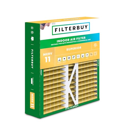 Filterbuy 20x20x5 Air Filter MERV 11 Superior Pet & Allergy Defense (1-Pack), Pleated HVAC AC Furnace Filters for Honeywell FC100A1011, Lennox X0585, and More (Actual Size: 19.63 x 19.88 x 4.38)