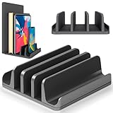 Elestoria 5- Slot Vertical Laptop Stand - Aluminum Laptop Stand Vertical for Desk - Fits MacBook Pro/Air, Surface, Mobiles & Gaming Laptops up to 17.3
