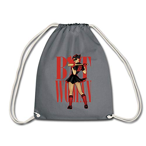 Spreadshirt Batwoman Schriftzug Gotham Knights Turnbeutel, Grau